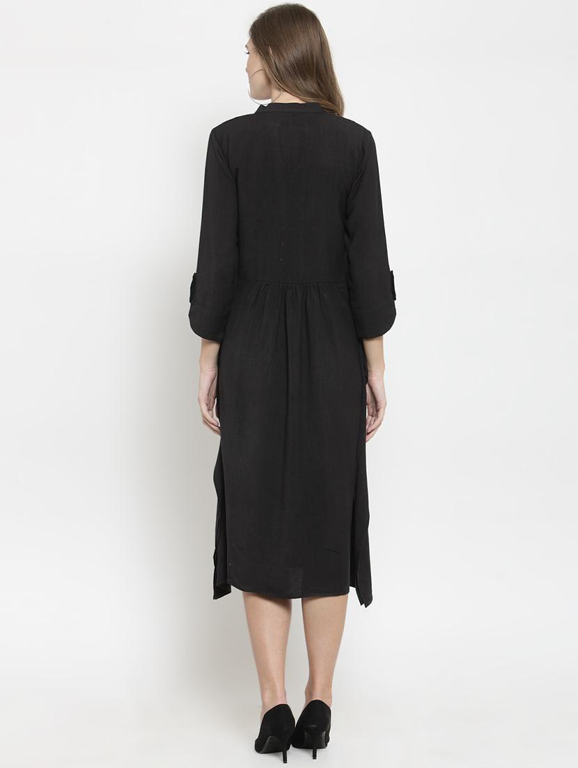 gathered front button detail dress - 15927532 - Zoom Image - 3