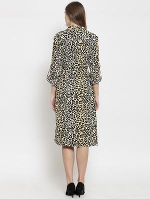 animal print belted dress - 15927533 - Standard Image - 3