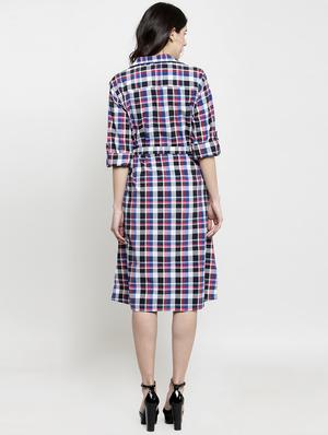 checkered belted shirt dress - 15927535 - Standard Image - 3