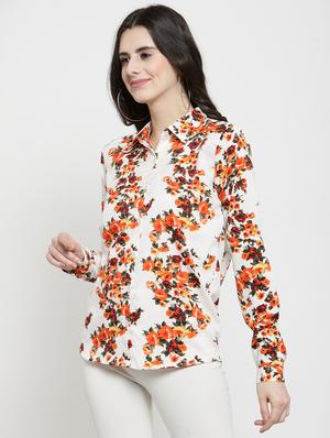 floral curved hem shirt - 15927604 - Standard Image - 2