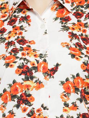 floral curved hem shirt - 15927604 - Standard Image - 4