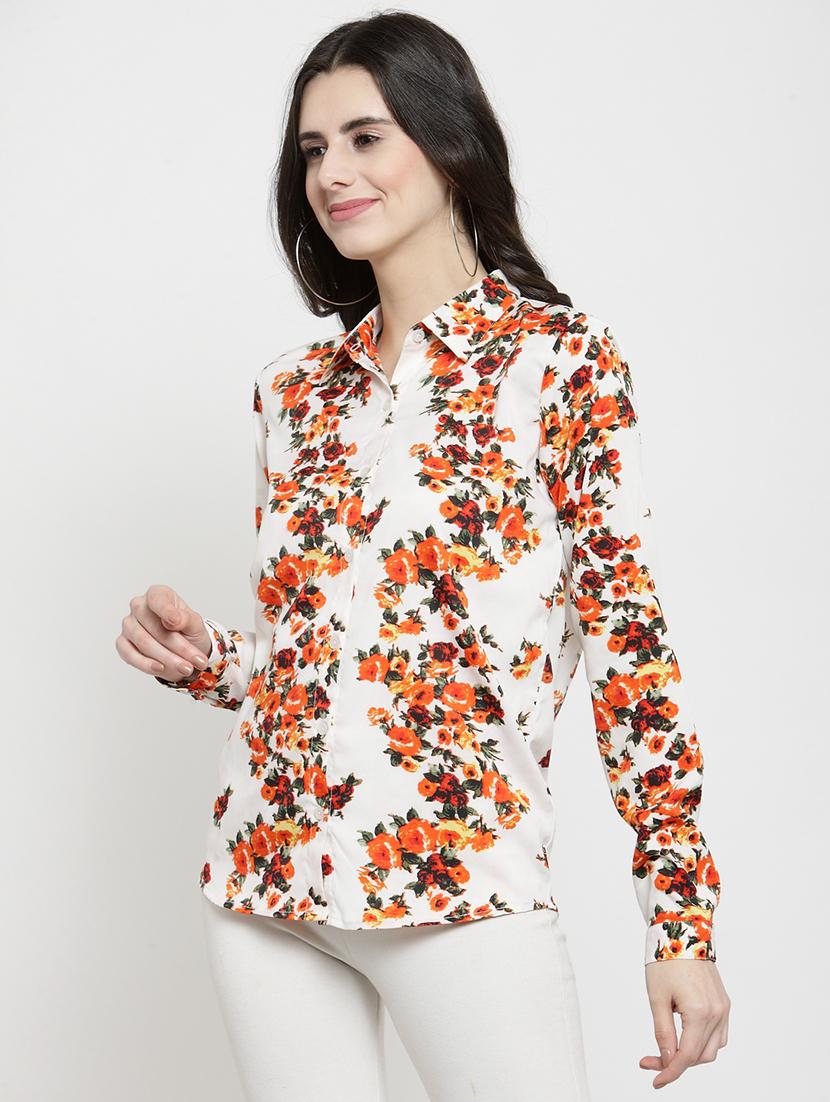 floral curved hem shirt - 15927604 - Zoom Image - 2