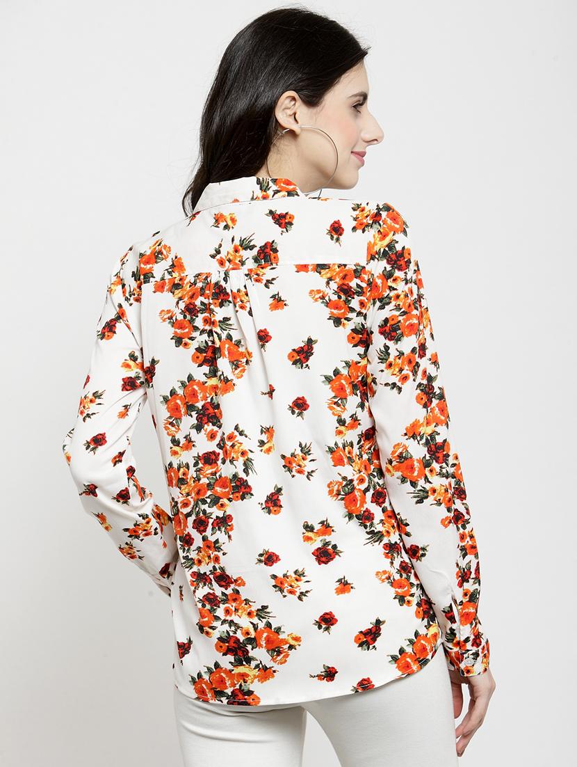 floral curved hem shirt - 15927604 - Zoom Image - 3