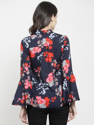 floral bell sleeved top - 15927605 - Standard Image - 3