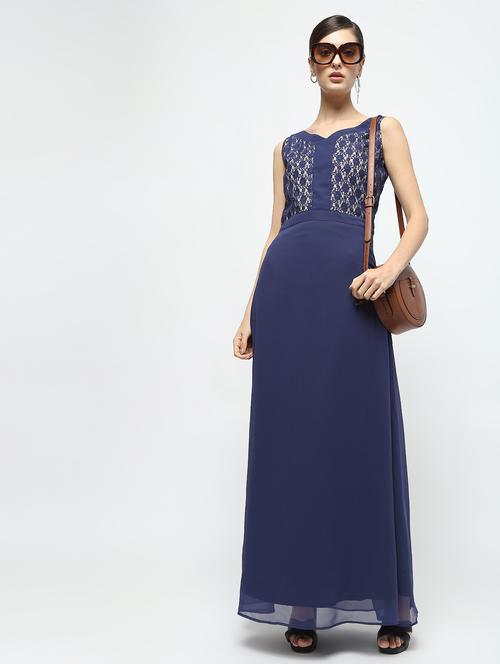 lace paneled maxi dress - 15928057 - Very Small Image - 1