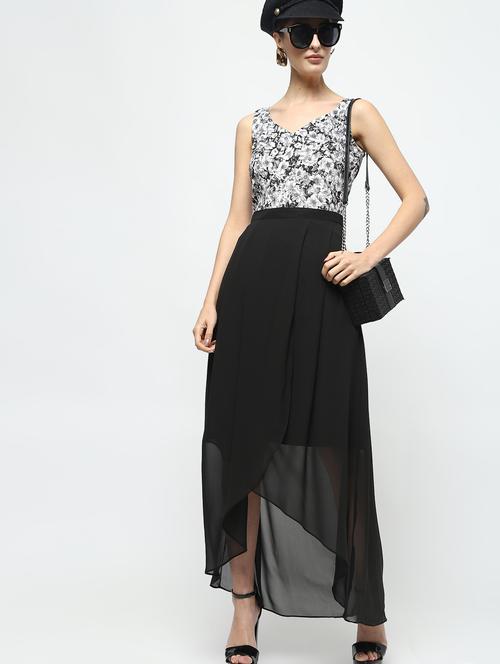 pleat detail floral high low dress - 15928061 - Standard Image - 1