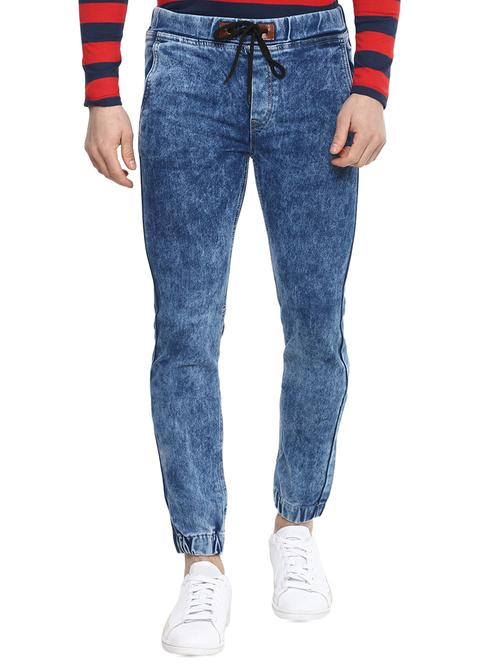 blue cotton blend jogger - 15928478 - Standard Image - 1