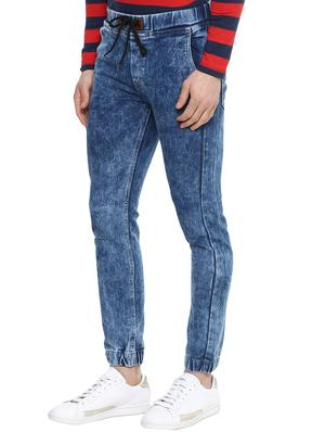 blue cotton blend jogger - 15928478 - Standard Image - 2