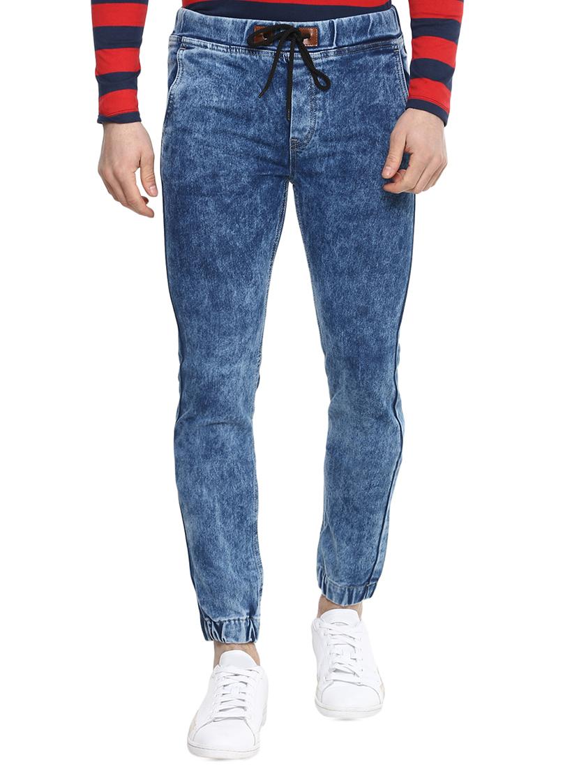 blue cotton blend jogger - 15928478 - Zoom Image - 1
