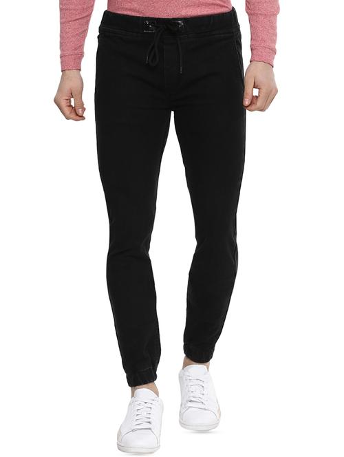 black cotton blend jogger - 15928481 - Standard Image - 1