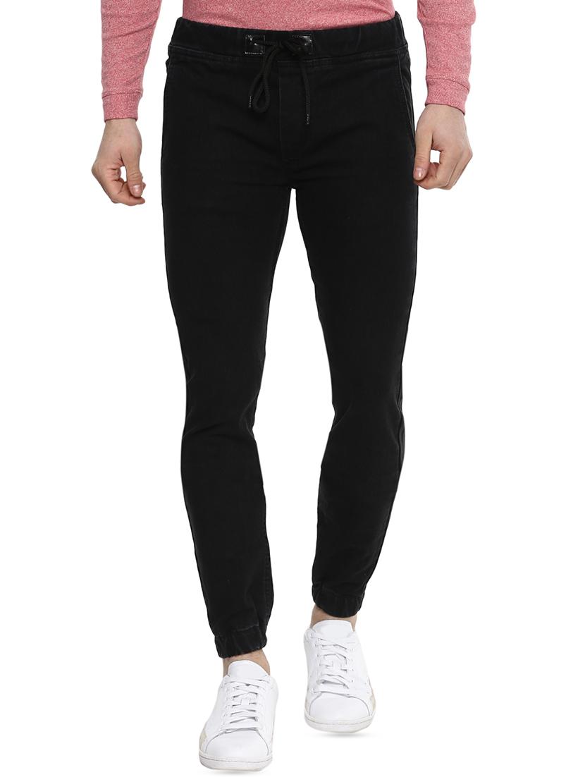 black cotton blend jogger - 15928481 - Zoom Image - 1