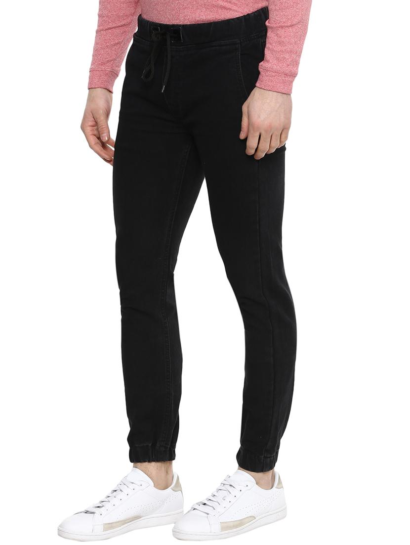black cotton blend jogger - 15928481 - Zoom Image - 2