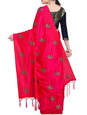 conversational pink embroidered saree with blouse - 15928507 - Standard Image - 2