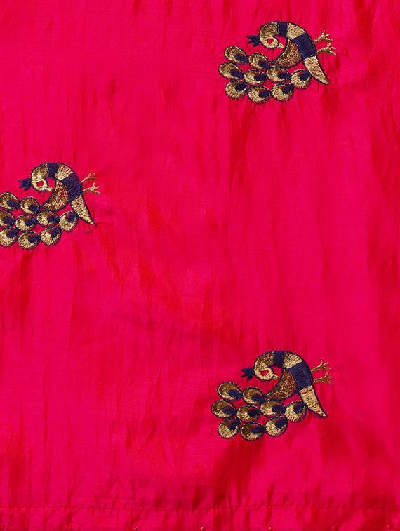 conversational pink embroidered saree with blouse - 15928507 - Zoom Image - 4
