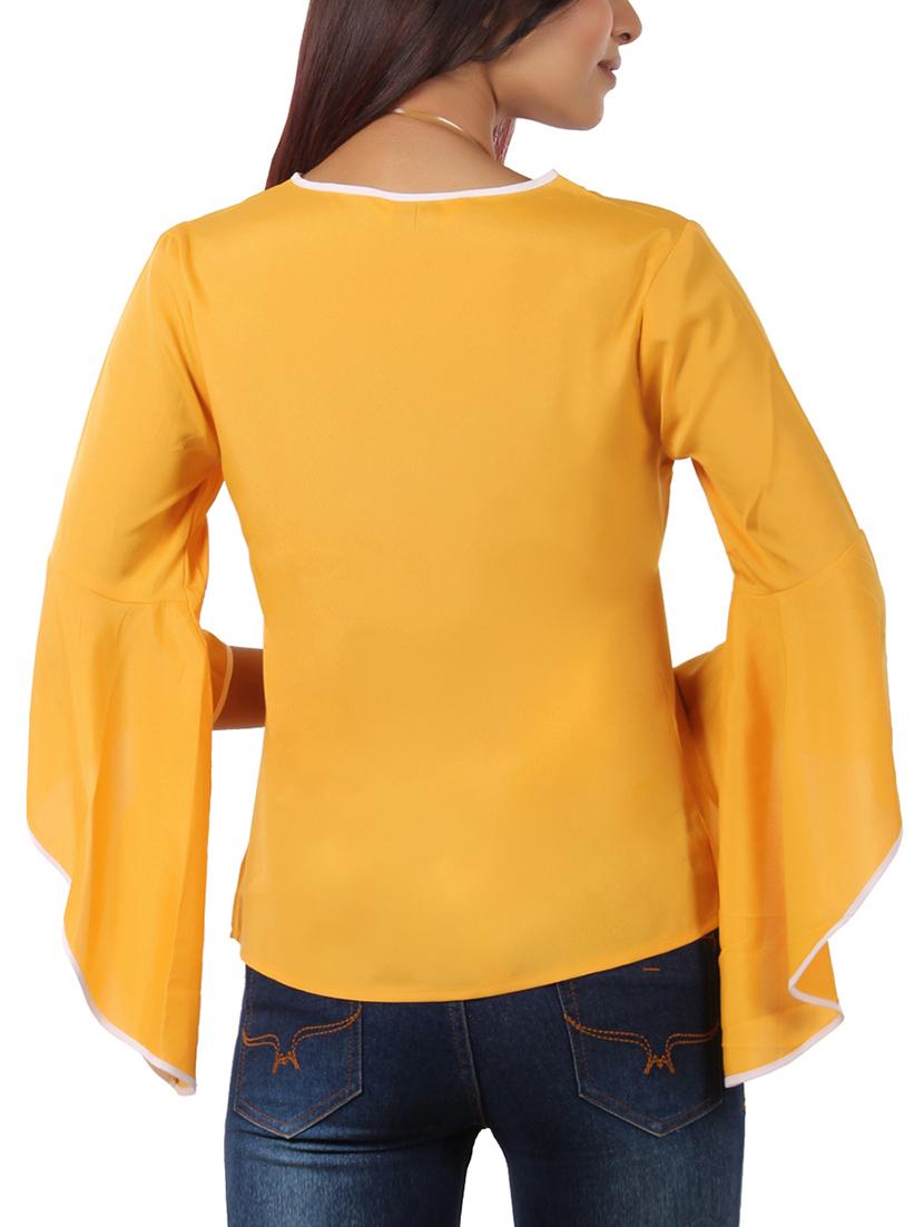 piping detail bell sleeved top - 15929402 - Zoom Image - 3