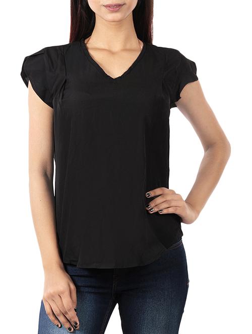tulip sleeved curved hem top - 15929405 - Standard Image - 1