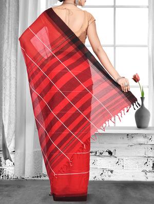striped handloom saree - 15929508 - Standard Image - 2