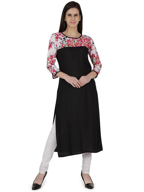 floral print straight kurta - 15929971 - Standard Image - 1