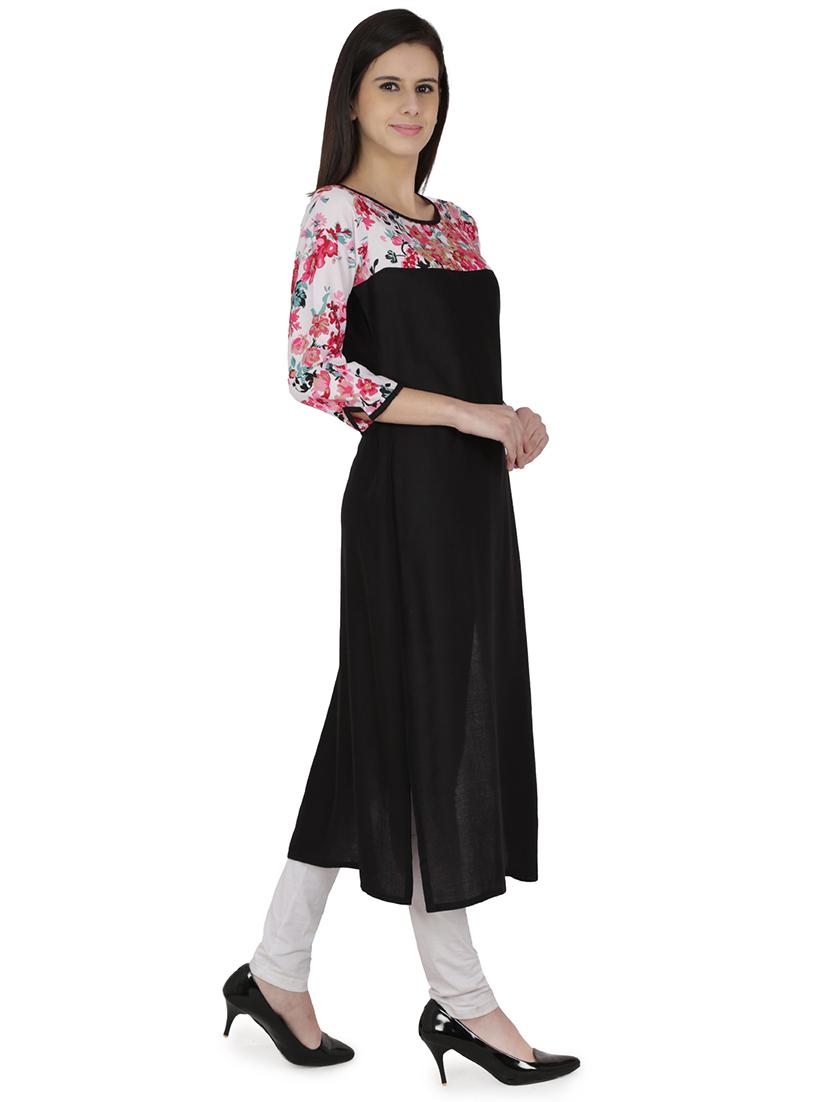 floral print straight kurta - 15929971 - Zoom Image - 2