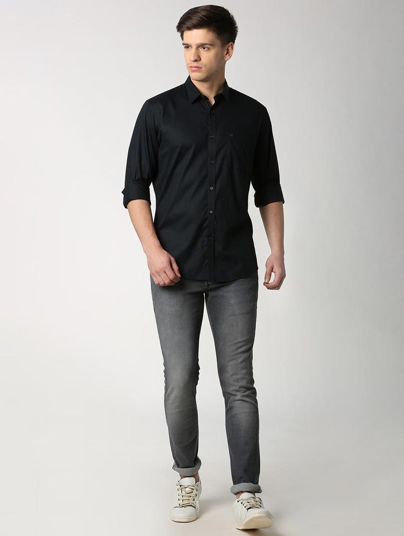 black solid casual shirt - 15930050 - Zoom Image - 4