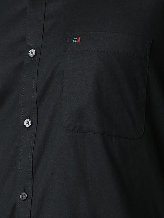 black solid casual shirt - 15930050 - Zoom Image - 5