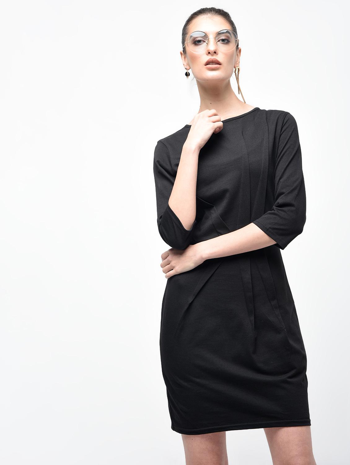 pleat detail sheath dress - 15930128 - Zoom Image - 2