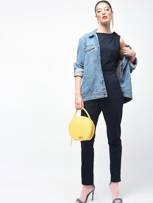 boat neck button detail jumpsuit - 15930136 - Standard Image - 4