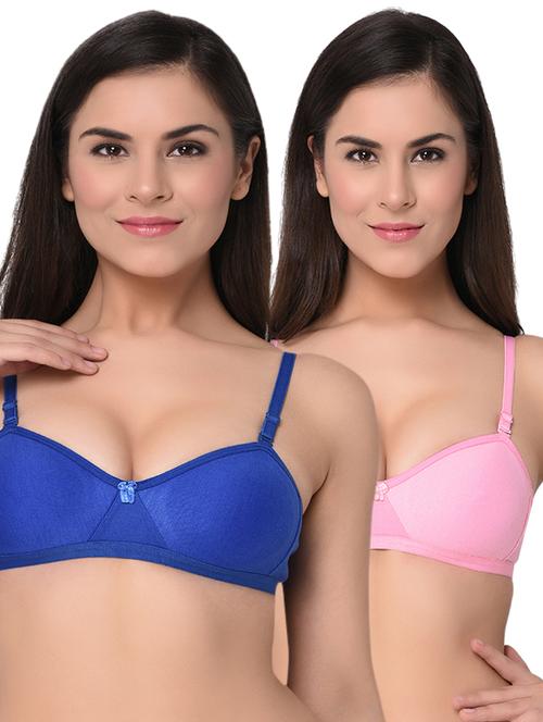 set of 2 solid bow patch bras - 15930138 - Standard Image - 1