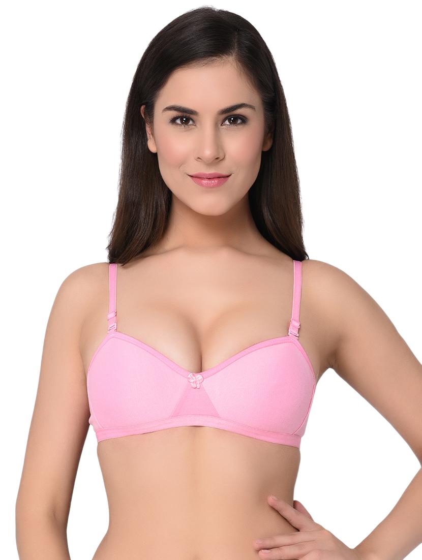 set of 2 solid bow patch bras - 15930138 - Zoom Image - 2