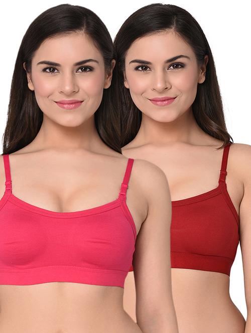 set of 2 solid sports bras - 15930183 - Standard Image - 1