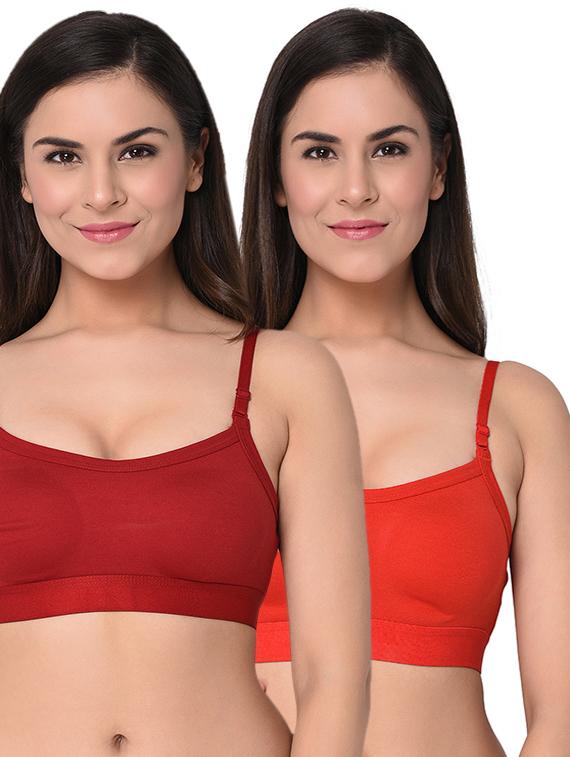 set of 2 solid sports bras - 15930185 - Zoom Image - 1