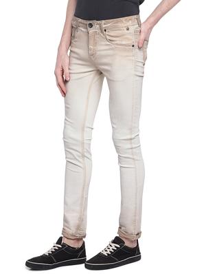 beige cotton washed jeans - 15930466 - Standard Image - 2