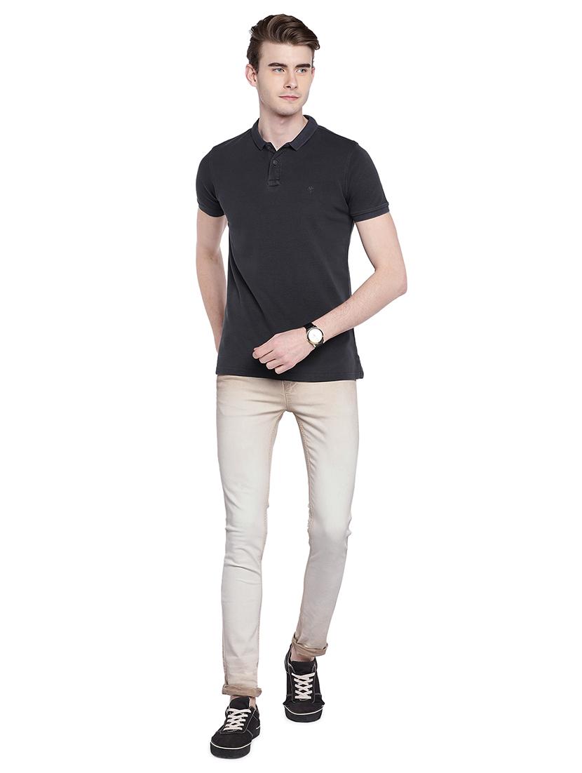 beige cotton washed jeans - 15930466 - Zoom Image - 4