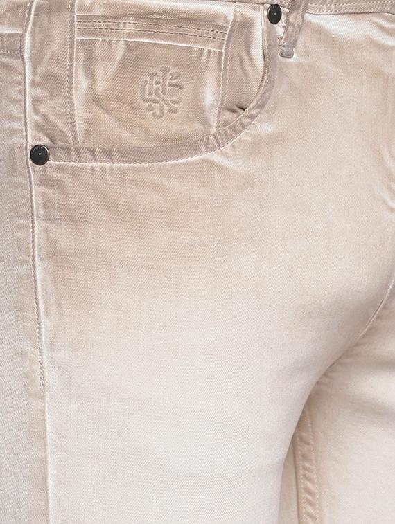 beige cotton washed jeans - 15930466 - Zoom Image - 5