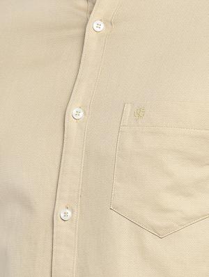 beige solid casual shirt - 15930506 - Standard Image - 5