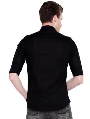 black solid casual shirt - 15930519 - Standard Image - 3
