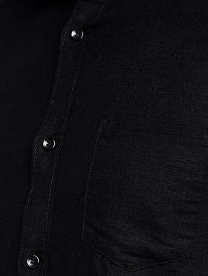 black solid casual shirt - 15930519 - Standard Image - 5