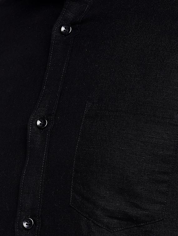 black solid casual shirt - 15930519 - Zoom Image - 5