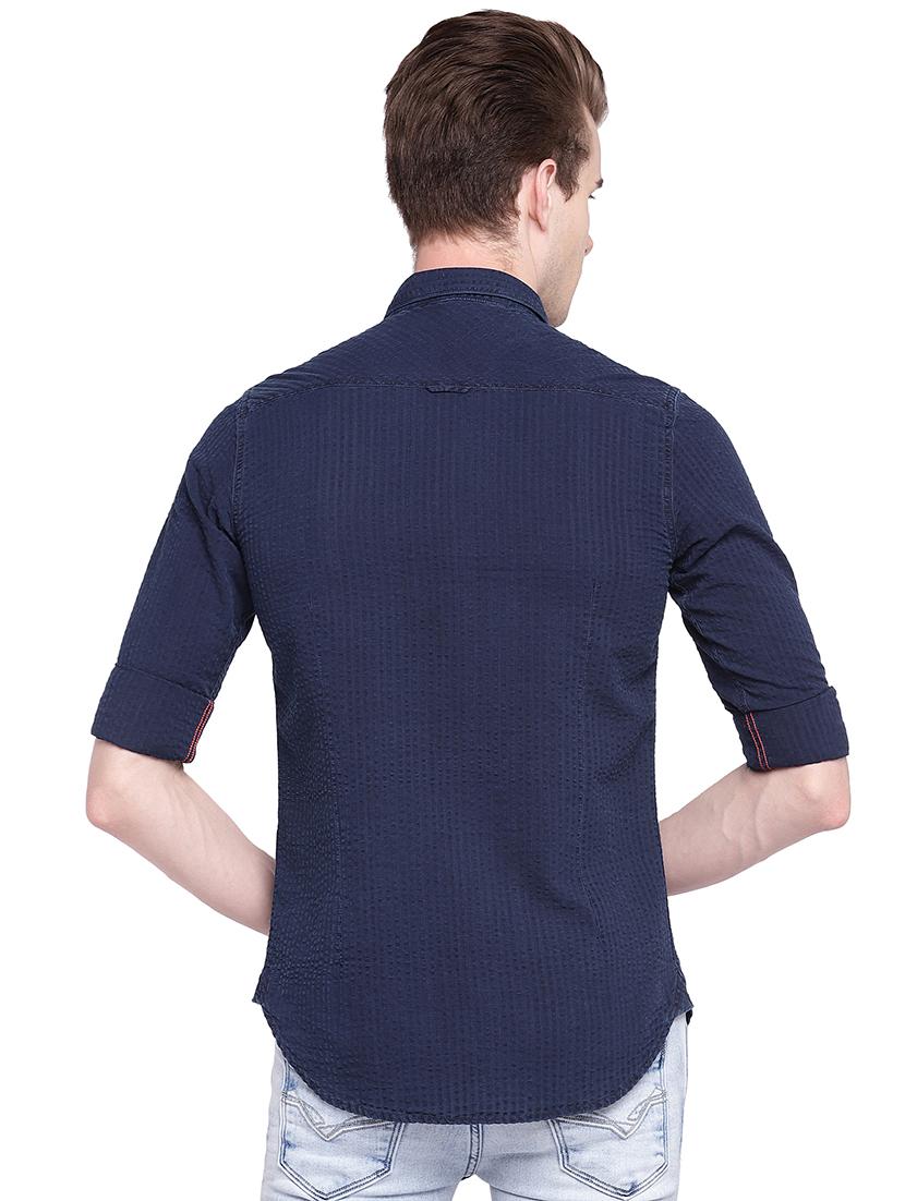 blue cotton casual shirt - 15930559 - Zoom Image - 3