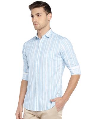 blue striped casual shirt - 15930572 - Standard Image - 2