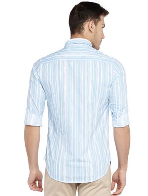 blue striped casual shirt - 15930572 - Standard Image - 3