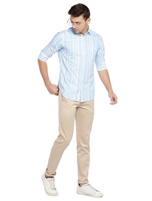 blue striped casual shirt - 15930572 - Standard Image - 4