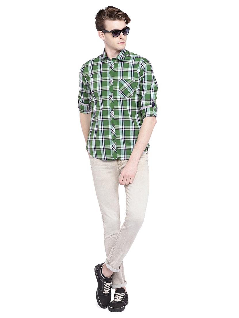 green checkered casual shirt - 15930589 - Zoom Image - 4