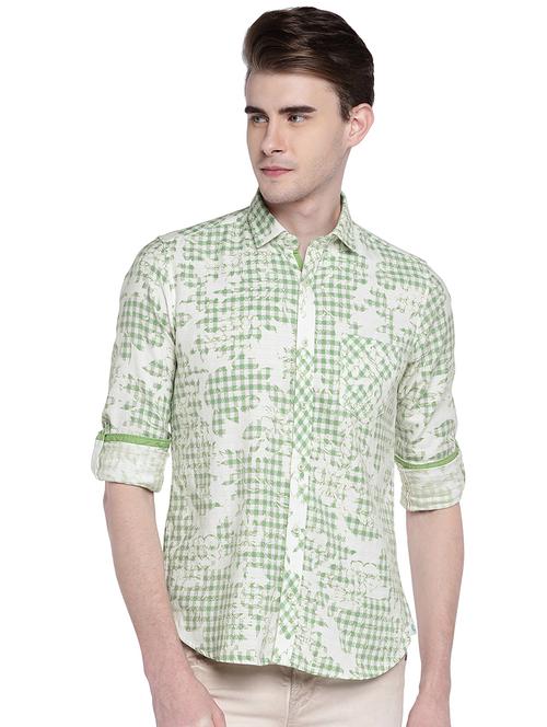 green floral printed casual shirt - 15930597 - Standard Image - 1