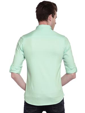green solid casual shirt - 15930602 - Standard Image - 3