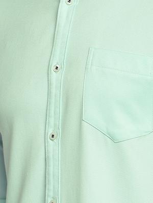 green solid casual shirt - 15930602 - Standard Image - 5