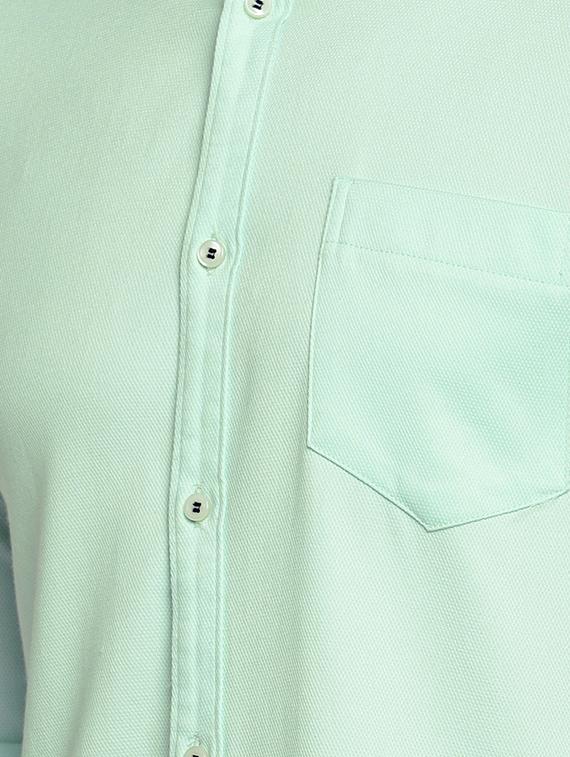 green solid casual shirt - 15930602 - Zoom Image - 5
