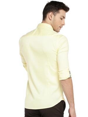 yellow cotton casual shirt - 15930649 - Standard Image - 3