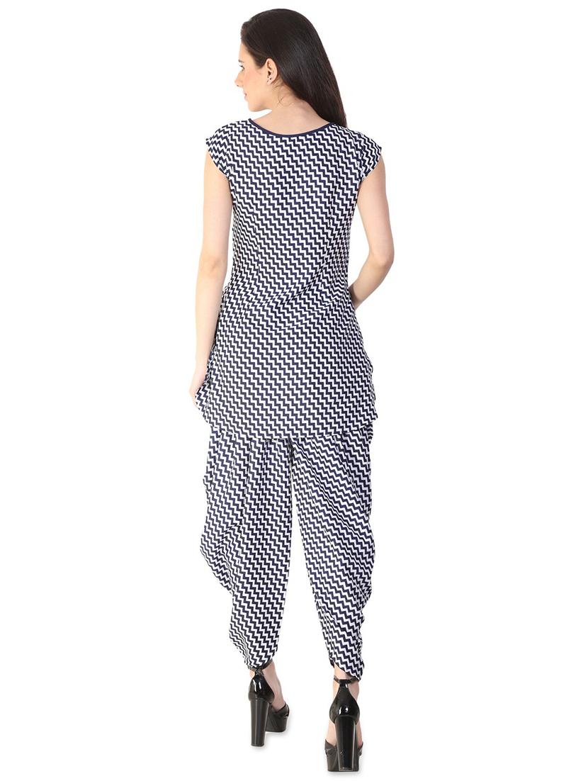 printed kurta with dhoti salwar set - 15930805 - Zoom Image - 3