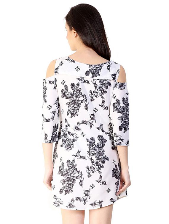 cold shoulder floral a-line dress - 15930807 - Zoom Image - 3